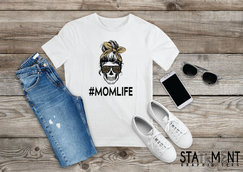 Mom Life Skull 3001 White